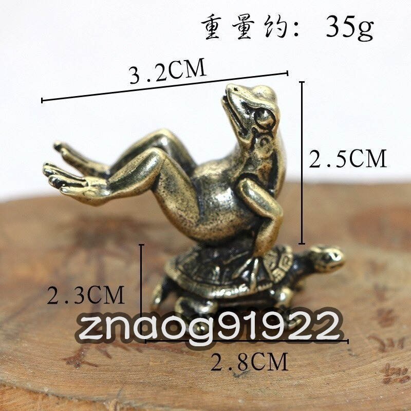 アンティーク　真鍮　カエルミニチュア　置物　装飾彫像 ZCL864_画像3