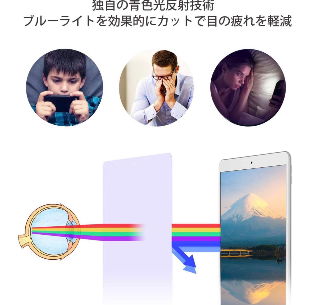 iPad10.2第7/8/9世代　ブルーライトカット 9H硬度強化ガラスフィルム