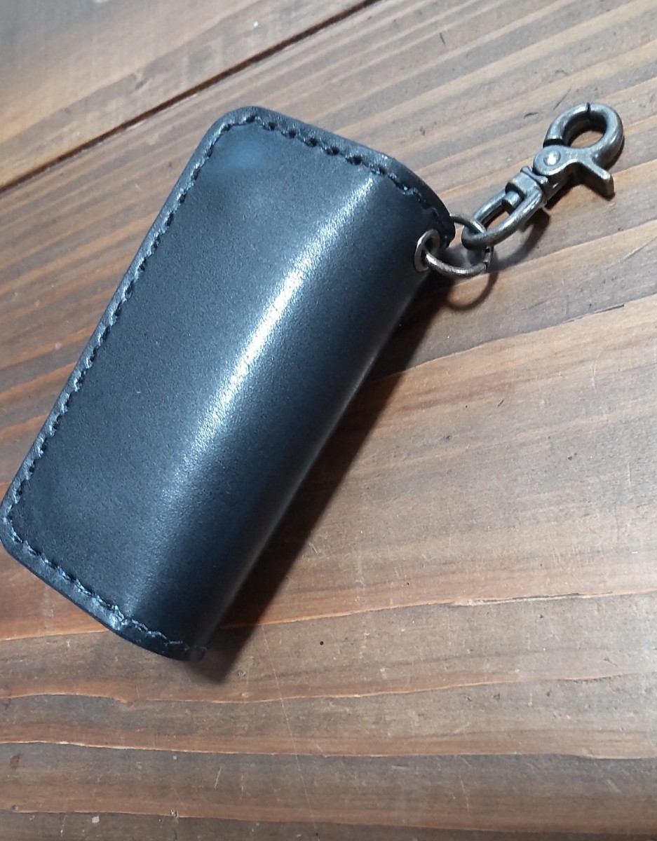  key case 4 ream Tochigi saddle leather hand made leather craft * black *33