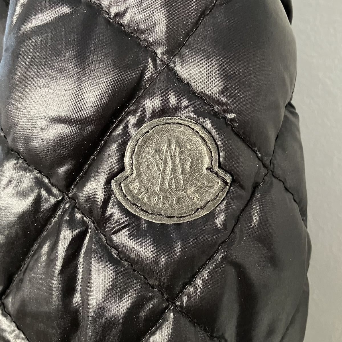 MONCLER モンクレール ライダース ジャケット 黒 ブラック レザーワッペン ARISTIDE アリスティード 国内正規品 サイズ 1 M 美品 バイカー_画像5