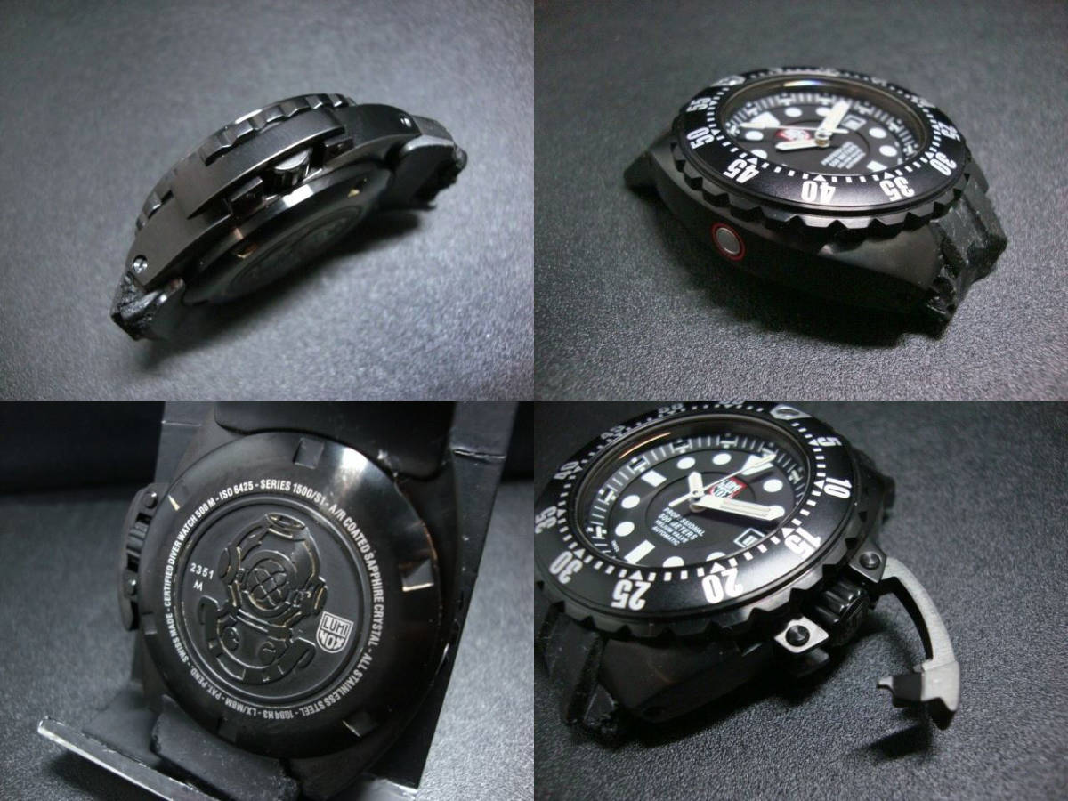 定価28万 稼働LUMINOX Deep Dive SERIES 1500/S1オートマティックAT 500m防水ブラックPVDステンレスSSダイバーズ ミリタリ自動巻デイト1511_画像8