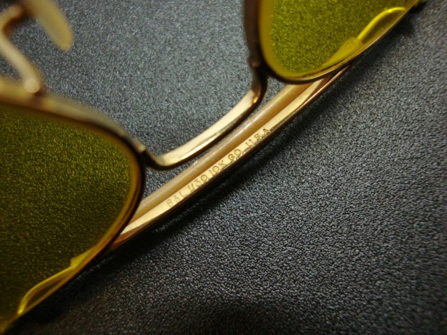 70s Vintage B&L USA RayBan OUTDOORSMAN 10K GO金張KalichromeゴールドGoldボシュロムBLアウトドアーズマン カリクローム アメリカ イエロ_画像2