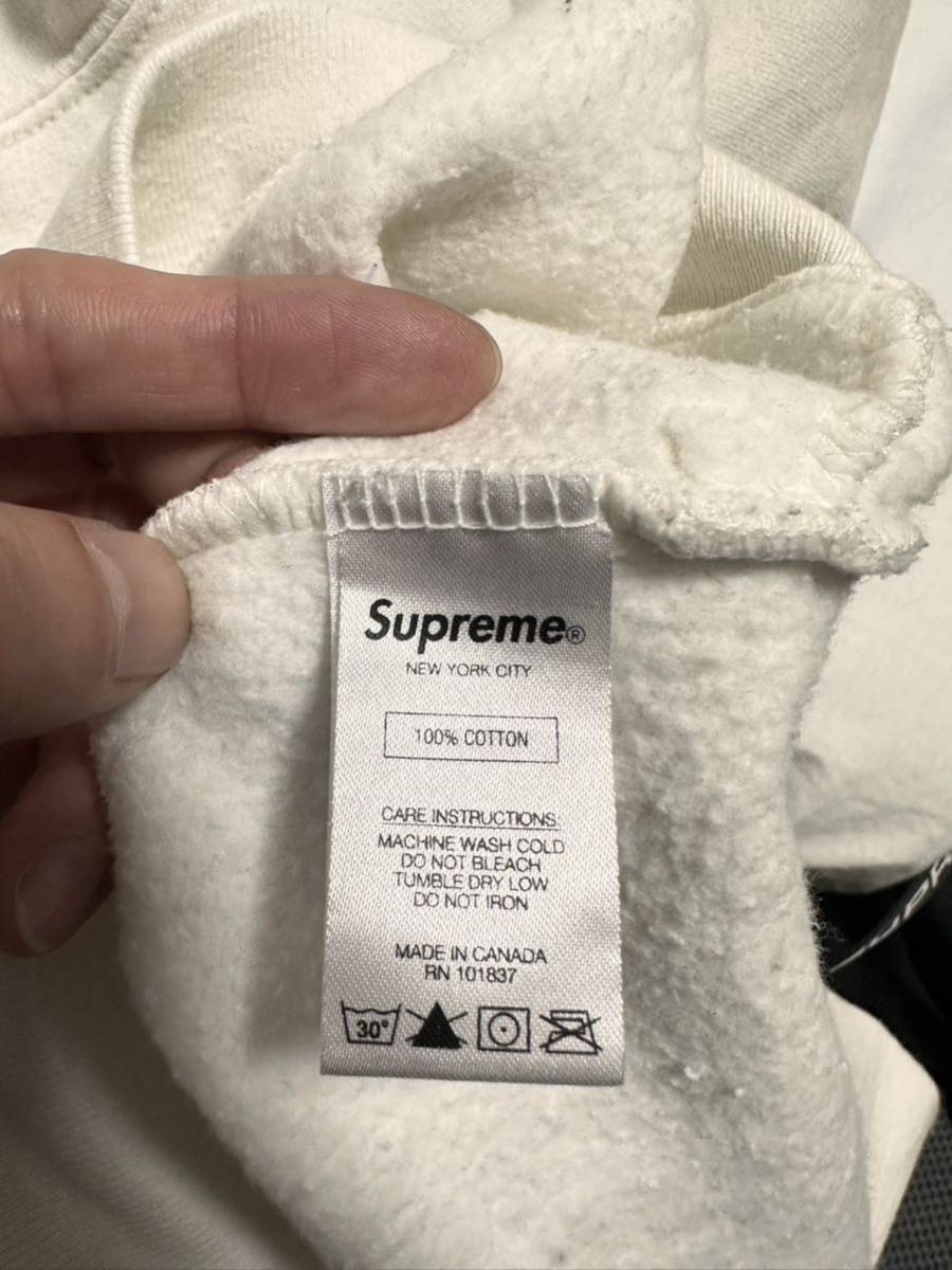 ☆超激レア☆Supreme シュプリーム Corner Label Hooded Sweatshirt コーナーラベル ロゴ フーディー パーカー ホワイト_画像6