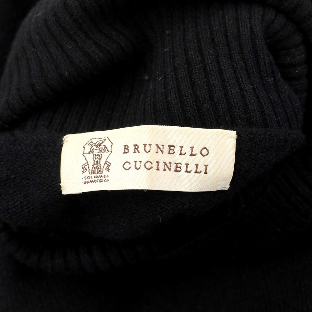 【中古】ブルネロクチネリ Brunello Cucinelli ハイゲージウールカシミヤ タートルネックニット ブラック【サイズ46】_画像5