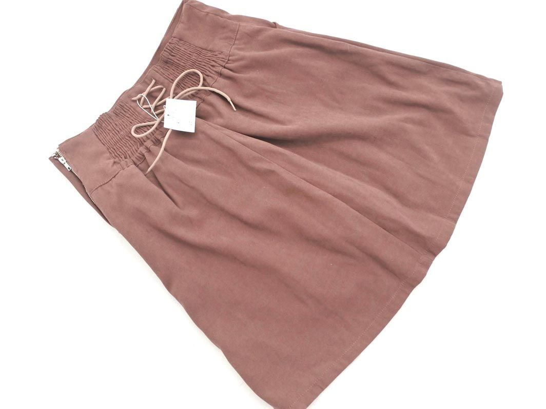  new goods NICECLAUP Nice Claup race up A line trapezoid skirt sizeF/ Brown *# * dkd0 lady's 