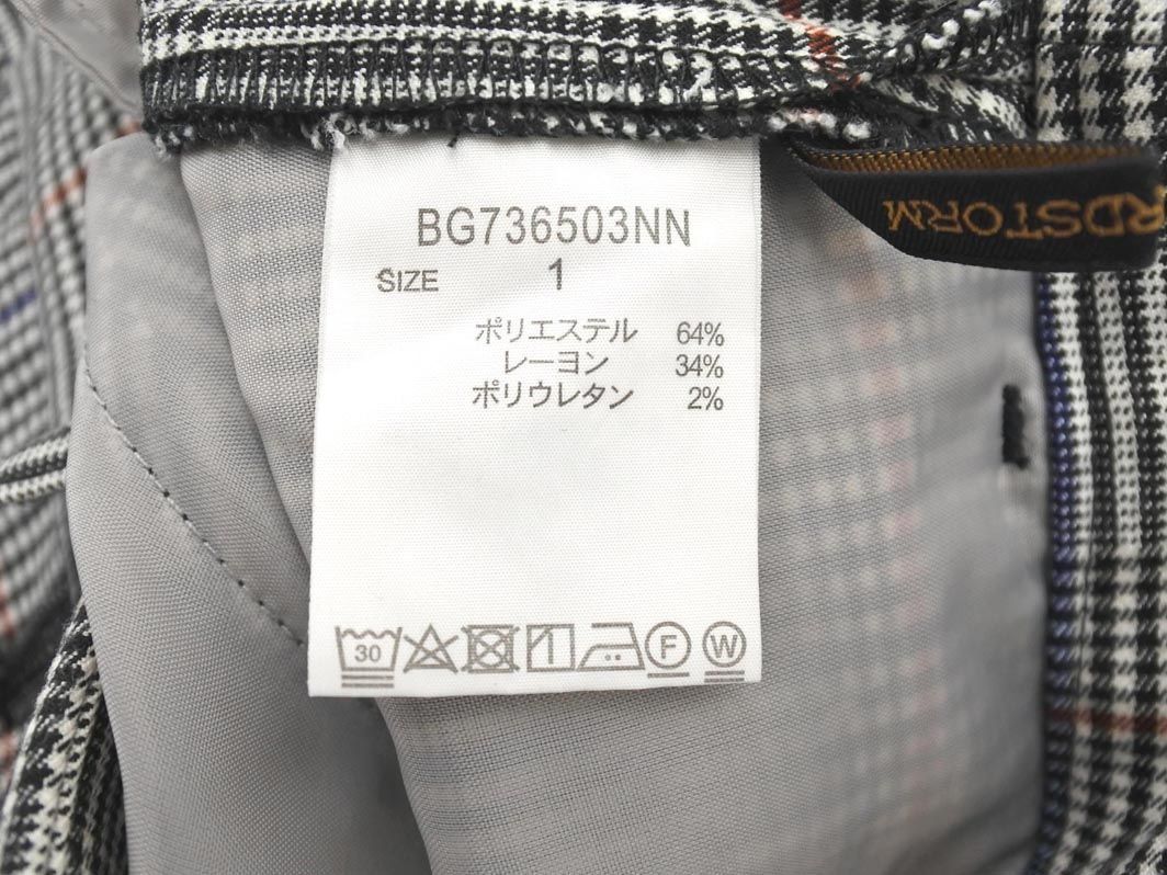 BARNYARDSTORM バンヤードストーム チェック ワイド パンツ size1/白ｘ黒 ◇■ ☆ dla4 レディースの画像5