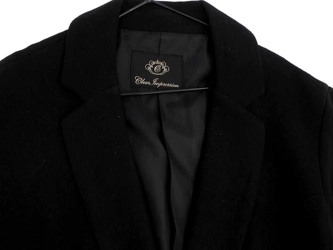 CLEAR IMPRESSION clear Impression wool 100% tailored jacket size3/ black *# * dla4 lady's 