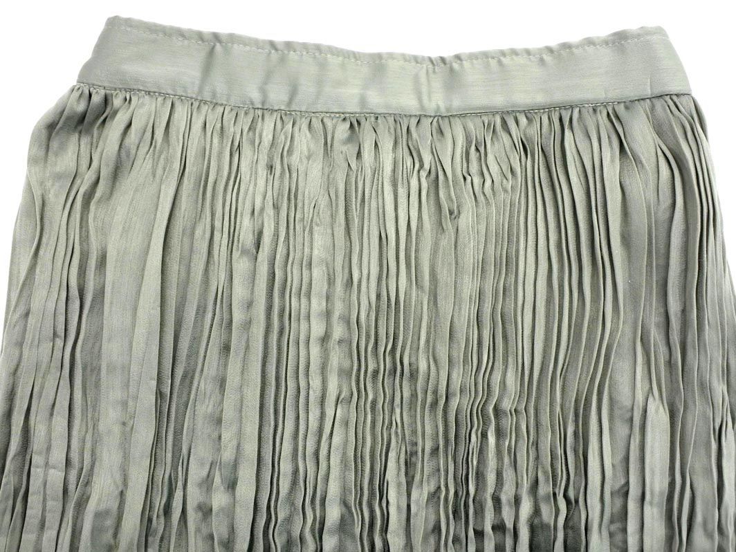 PAGEBOY Pageboy maxi pleated skirt sizeF/ green ## * dla6 lady's 