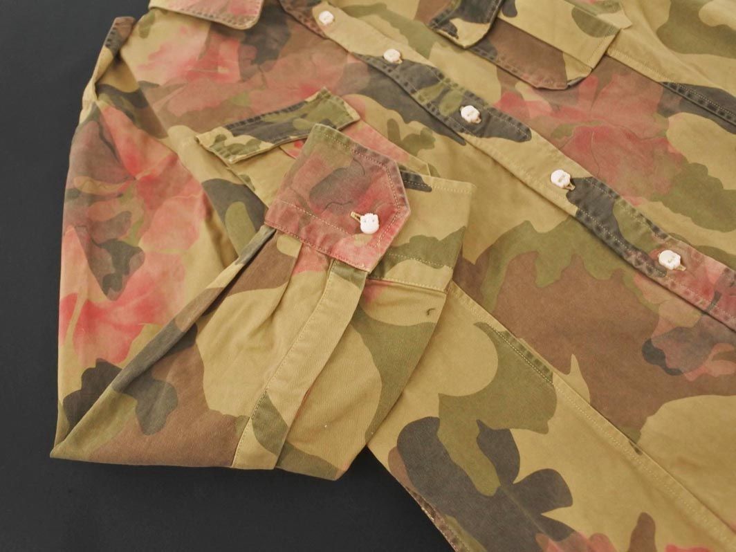  Hydrogen camouflage shirt One-piece sizeS/ khaki *# * dlc0 lady's 