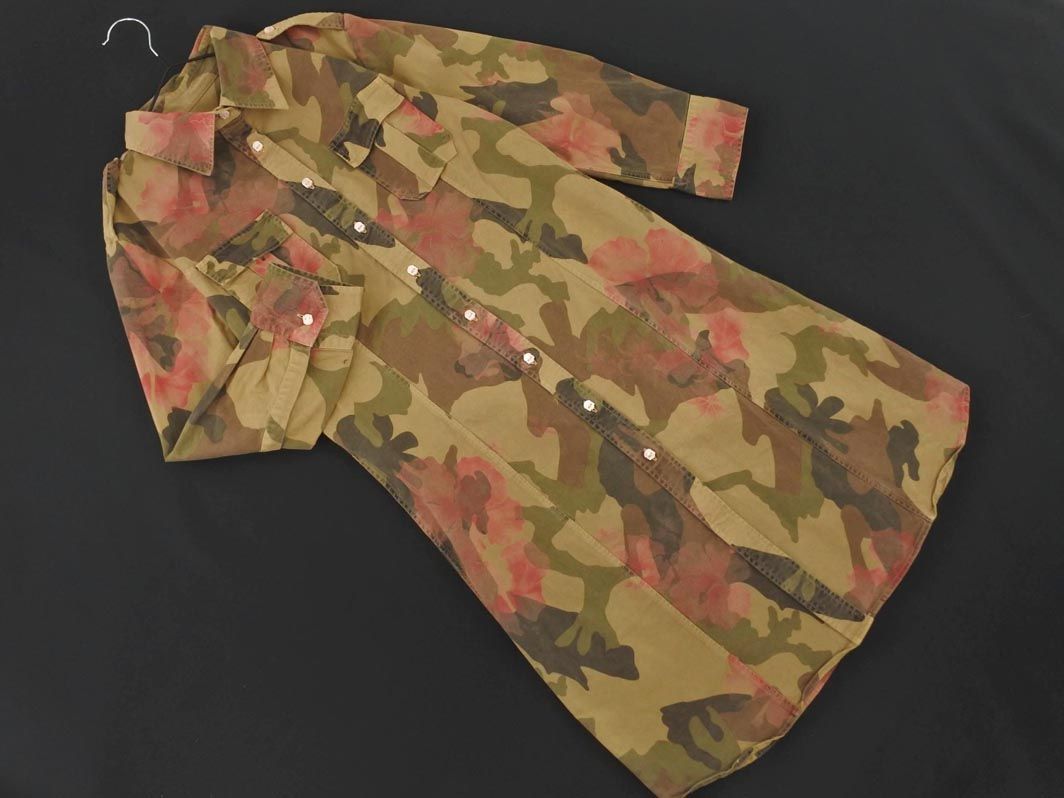  Hydrogen camouflage shirt One-piece sizeS/ khaki *# * dlc0 lady's 