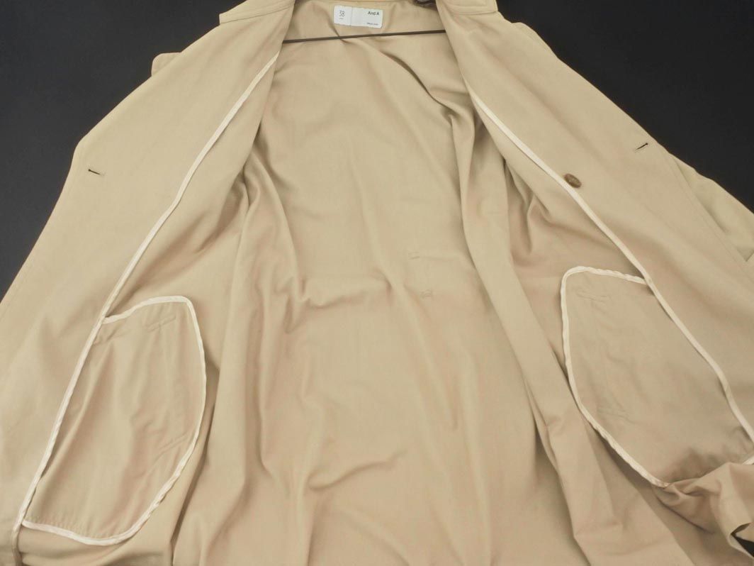 And A And A trench coat size38/ beige *# * dlc0 lady's 