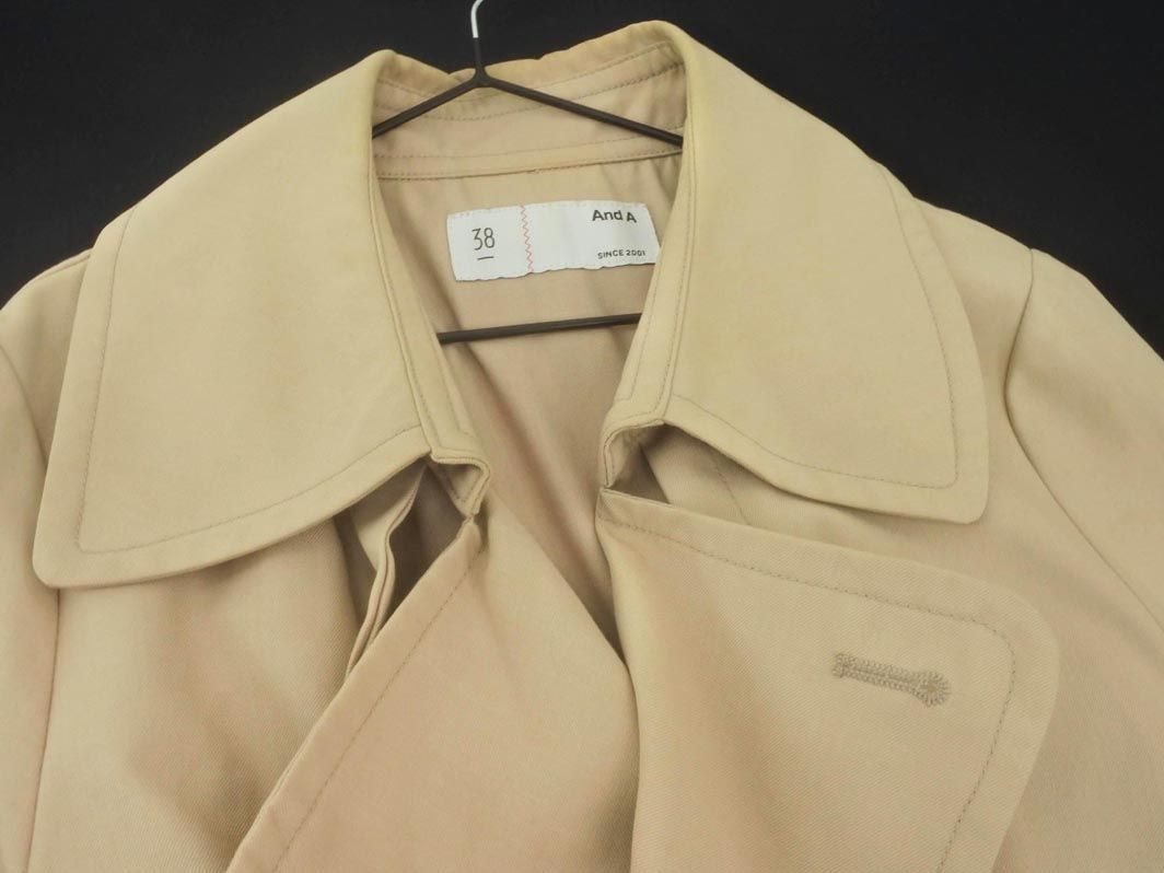 And A And A trench coat size38/ beige *# * dlc0 lady's 