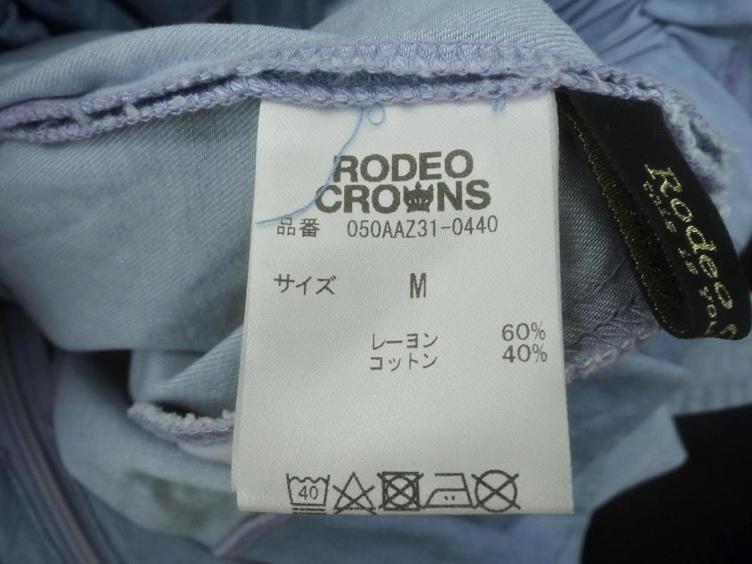 RODEO CROWNS ロデオクラウンズ リボンベルト ワイド パンツ sizeM/サックス ■■ ☆ dlc7 レディース_画像5
