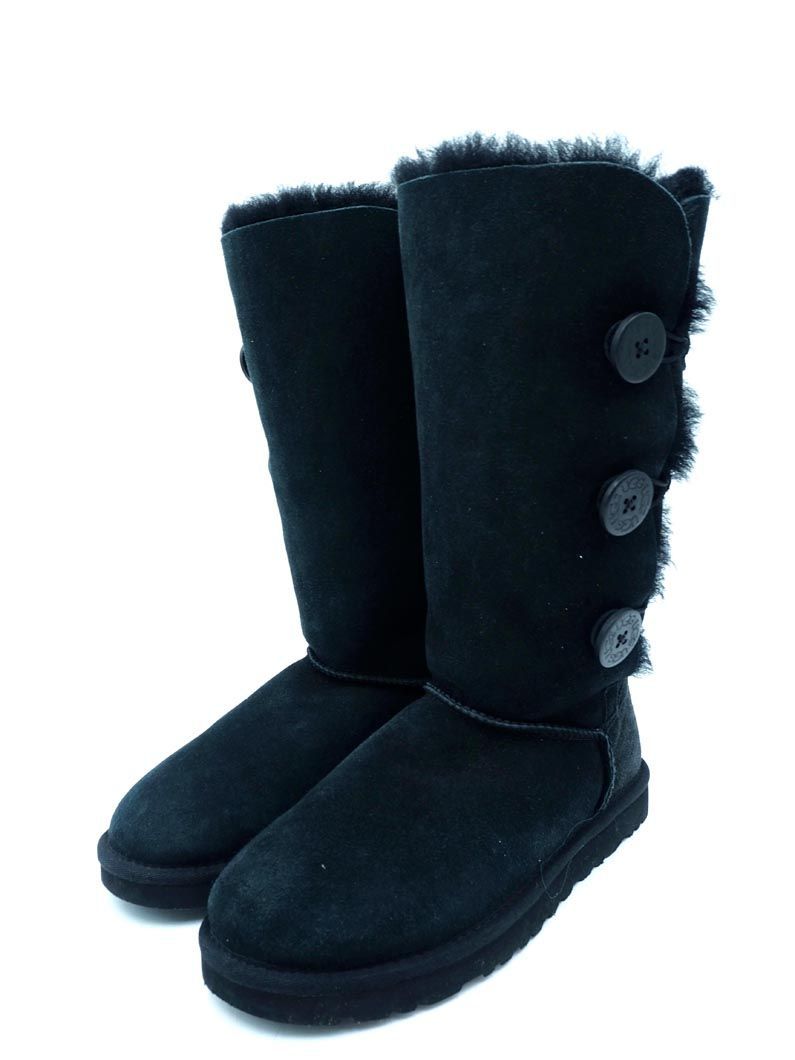 UGG Australia アグ オーストラリア 1873 ベイリー ボタン トリプレット ムートン ブーツ size25ｃｍ/黒 ◆■ ☆ dkd0 レディース_画像1