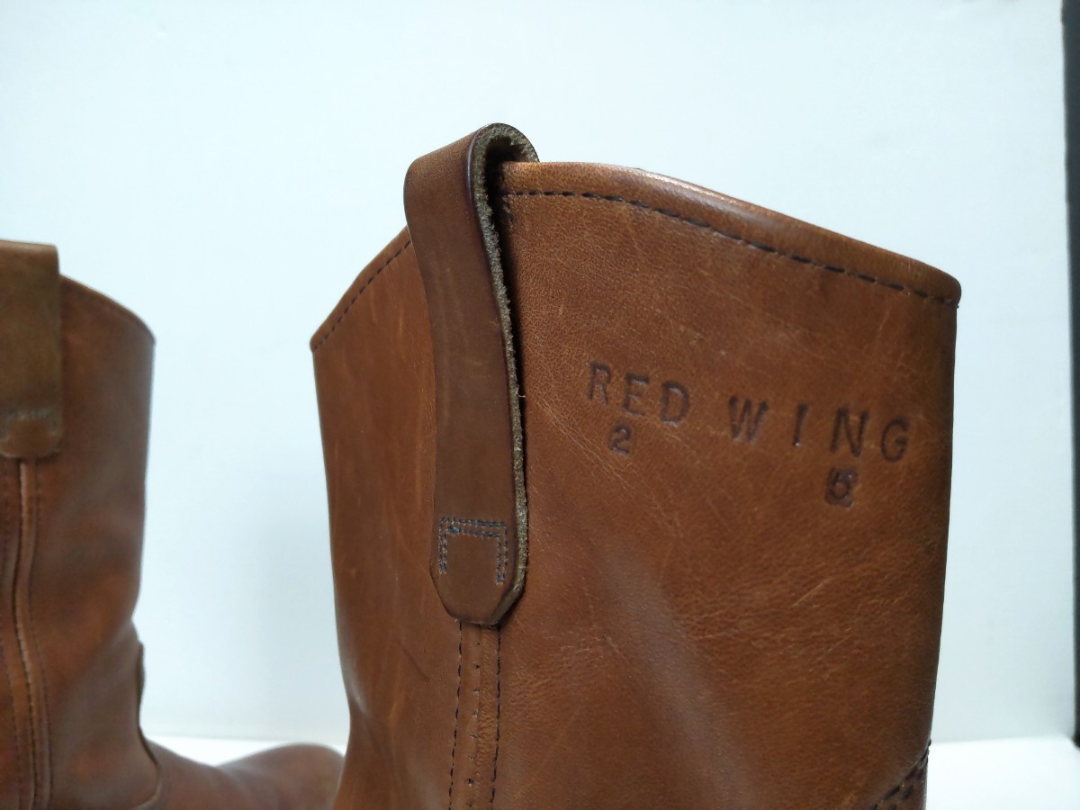 RED WING☆レッドウィング/ ペコスブーツ / 1155 /size:US:8(26cm) /バイクブーツ ブラウン/クローム/羽タグ/メンズ/デットストック_画像5