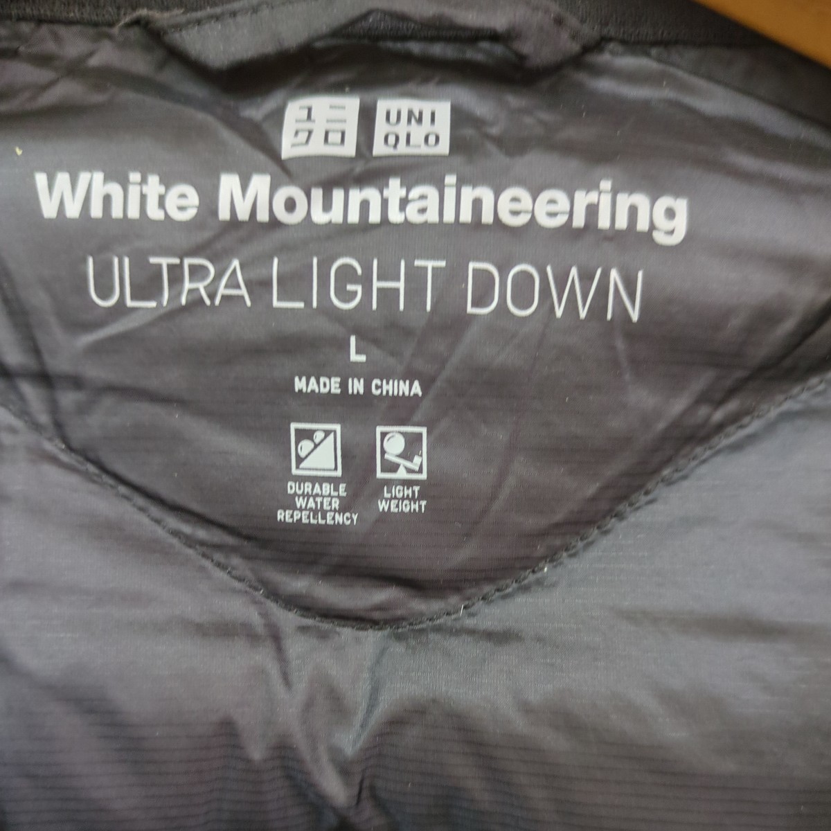 white mountaineering uniqlo ダウンジャケット ブラック L ホワイトマウンテニアリング ユニクロ ウルトラライトダウン キルティング_画像8