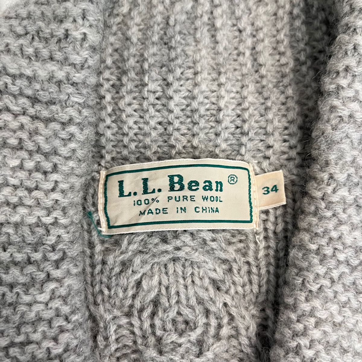 人気 L.L.Bean ケーブル編みニットカーディガン　ヴィンテージニット