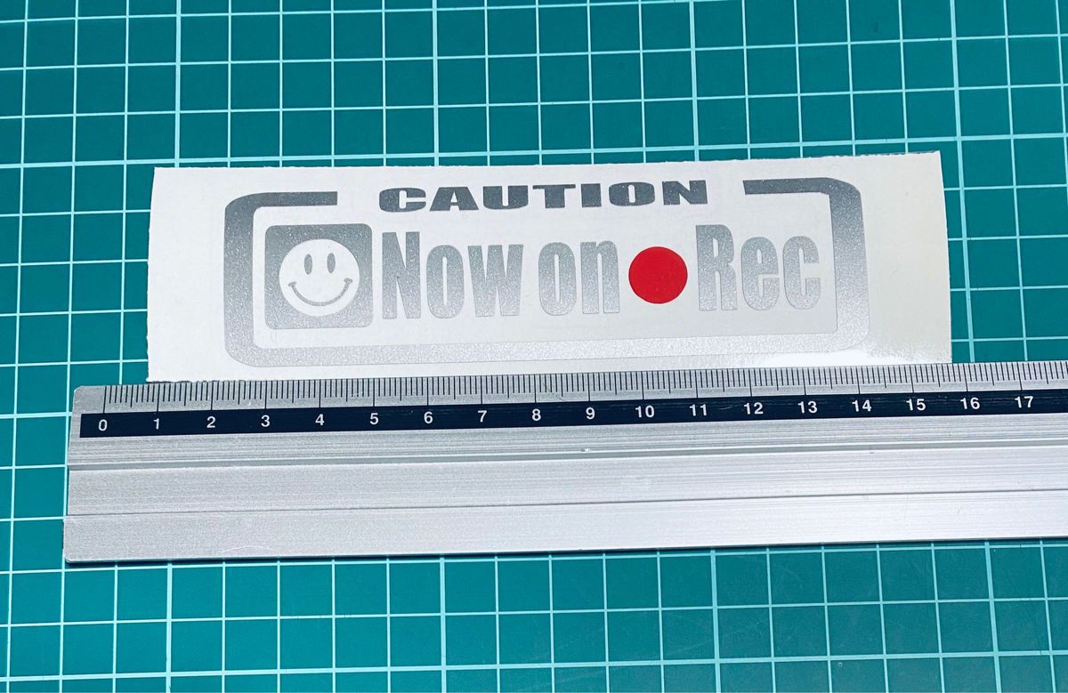 ドライブレコーダーNOW ON RECスマイル（色変更可能） 文字ステッカー