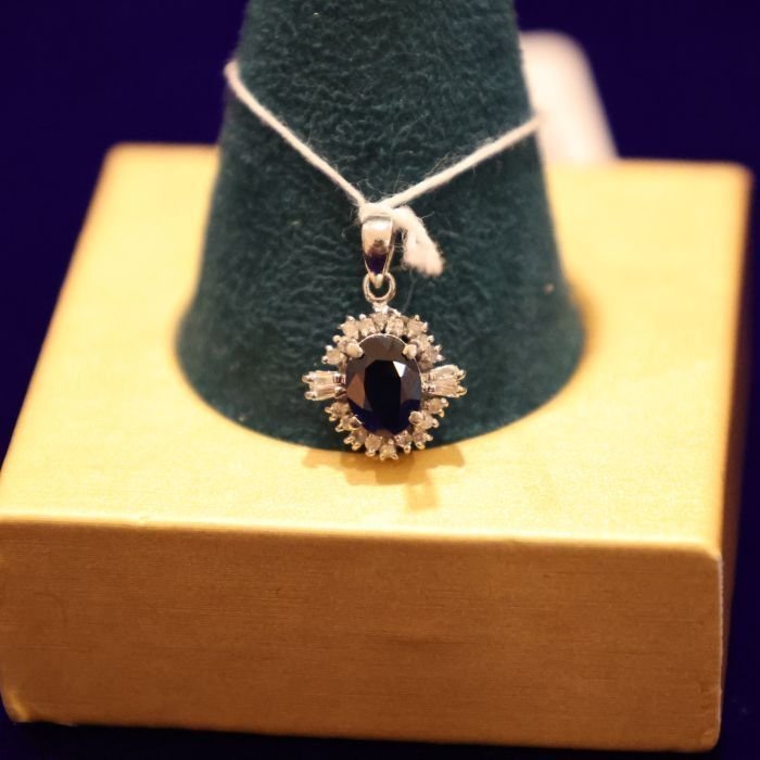 プラチナ ペンダントトップ S1.00ct D0.17ct PT900 2.0g サファイア ダイヤモンド レディース アクセサリー