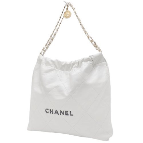 CHANEL(シャネル) マトラッセ CHANEL 22 ハンドバッグ トート チェーンショルダー ラム ホワイト白 AS3261 40803000985【アラモード】