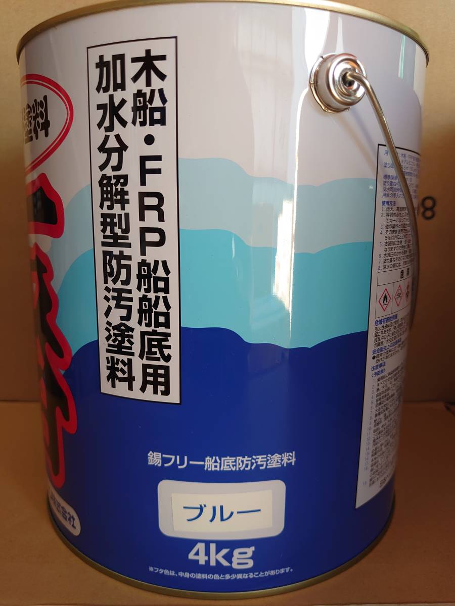 送料無料 日本ペイント うなぎ一番 青 4kg ブルー うなぎ塗料一番 船底塗料_画像1