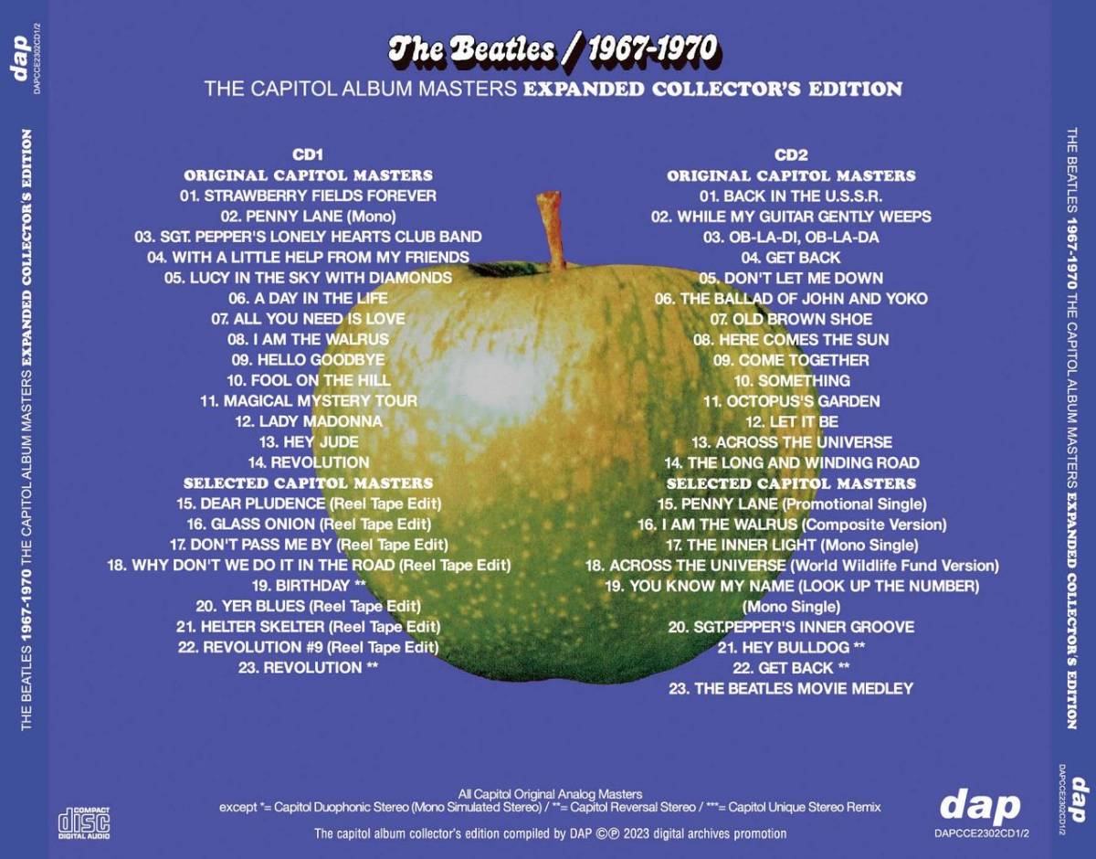 THE BEATLES / 1962-1966 (赤) & 1967-1970 (青) THE CAPITOL ALBUM MASTERS (新品輸入盤 2CD+2CDセット) ◇DAP_画像5