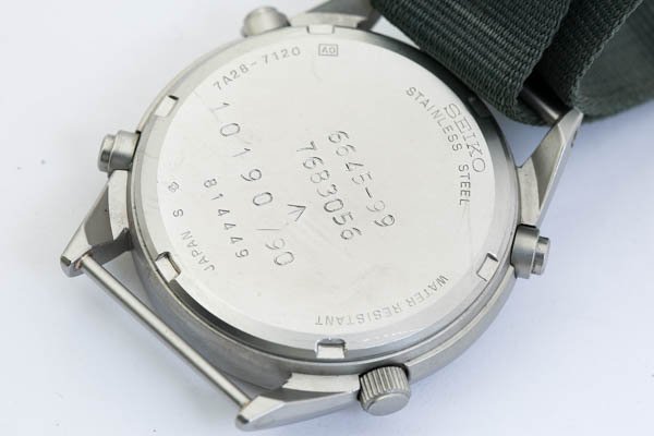 SEIKO セイコー GEN1 7A28-7120 イギリス空軍 クォーツ クロノグラフ ブラック文字盤 軍用 ミリタリー メンズ腕時計 #35909_画像6