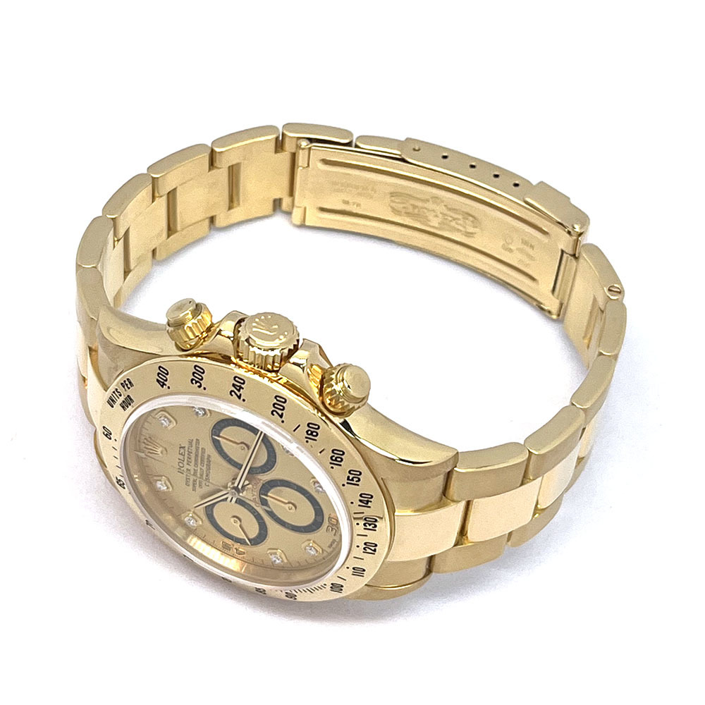  Rolex Daytona 16528G X number pure gold beautiful goods champagne / original 8P diamond men's self-winding watch clock 