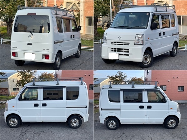 青森発 H23 マツダ スクラムバン DG64V PC インパネ5MT 切替4WD 走行67,988km キーレスキー ルーフキャリア 売切!! _画像5