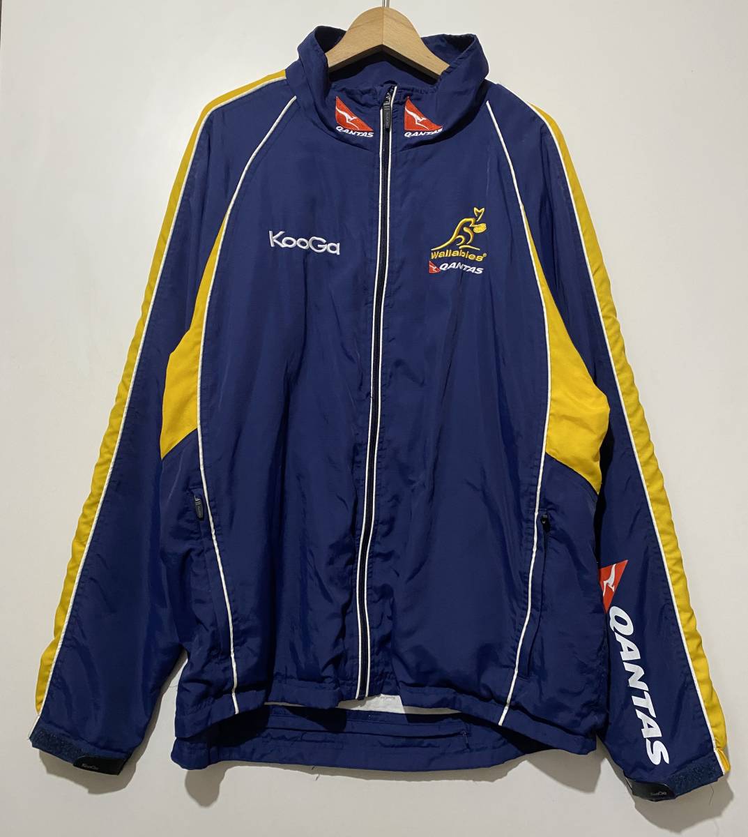 ★難あり KOOGA QANTAS WALLABIES Rugby GEAR オーストラリア代表 ラグビー ワラビーズ クーガ製 ネイビー XL 刺繍_画像1