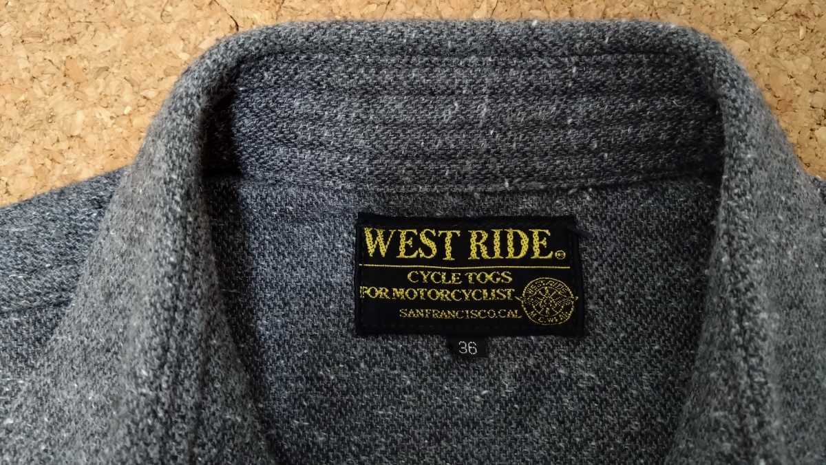 WEST RIDE ウエストライド コットンシャツ ウエスタンシャツ ネルシャツ サイズ36 中古美品_画像3