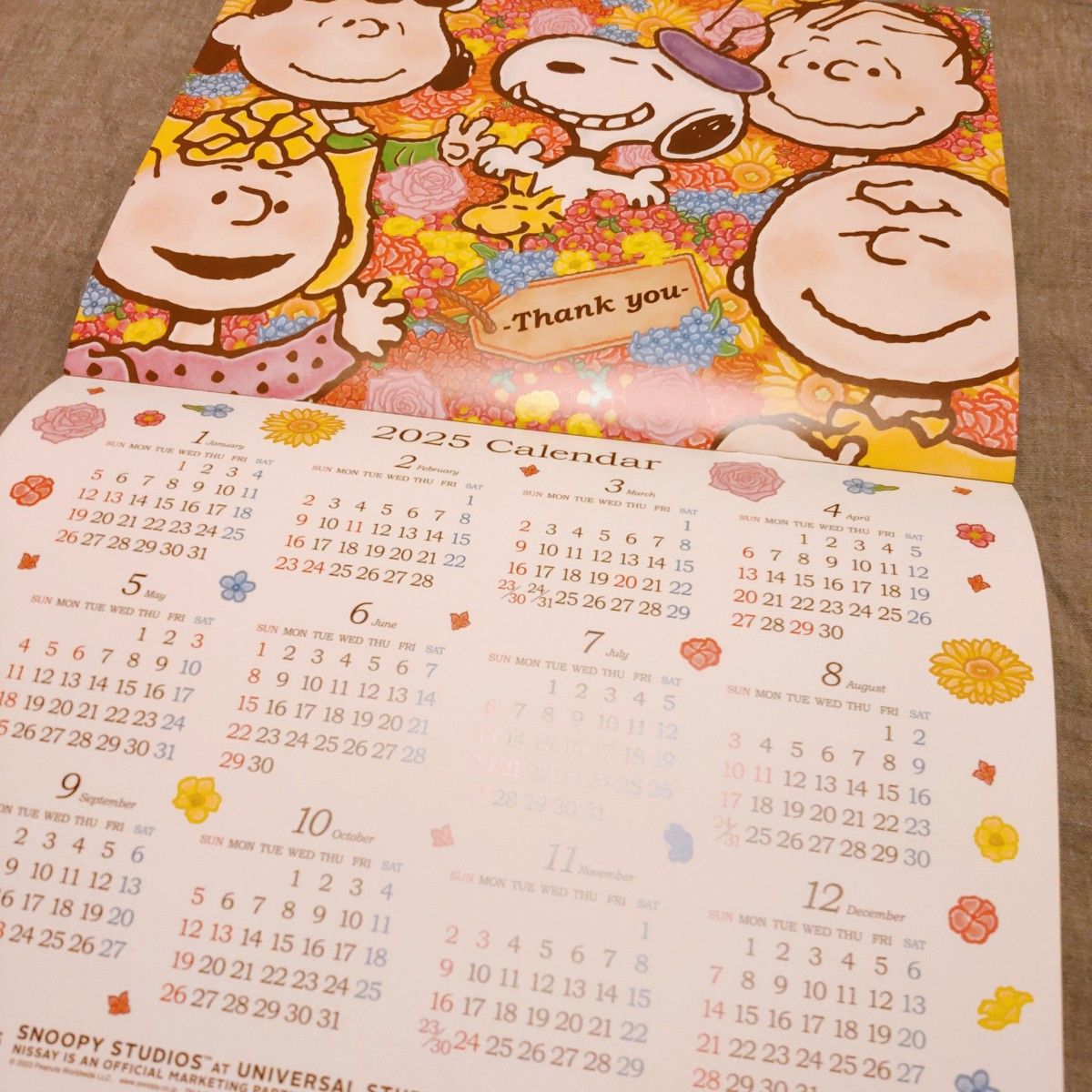 【新品・未開封】日本生命　NISSAY スヌーピー　２０２５年　卓上カレンダー スヌーピー カレンダー 2025 年 ニッセイ 日本生命 コラボ USJ