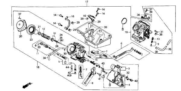 MC08 純正 キャブレターガスケット 1台分 VT250F パッキン セット VT250Z インテグラ VT250 INTEGRA 新品 キャブ gk Oリング .ke8x2_MC08 107-112 Ｅ-17 キャブレター