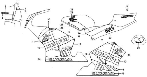 MC28 純正 スイングアームラベル NSR250R ステッカー elf ホンダ エンブレム HONDA エルフ BROS プロアームラベル 片持ち ブロス .ml0_ＭＣ28　Ｆ-36-4