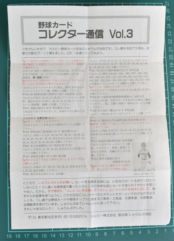 【送料無料】カルビー　プロ野球カード ビッグサイズカード　1990年 5枚セット　クロマティ、工藤公康、仲田幸司、阿波野秀幸、吉田豊彦_画像3