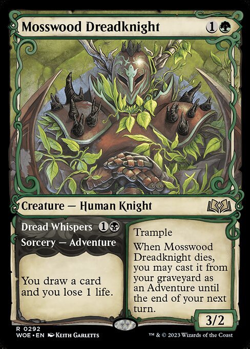 MTG ■緑/英語版■ 《苔森の戦慄騎士/Mosswood Dreadknight》▲ショーケース▲エルドレインの森 WOE_画像1