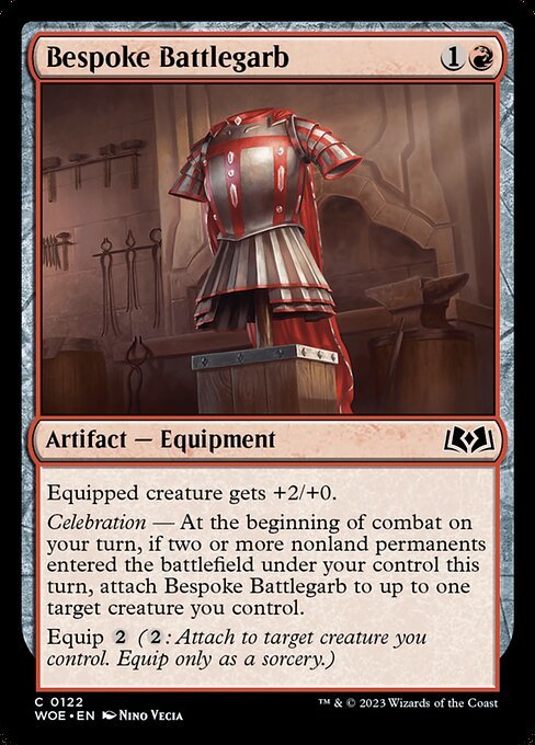 MTG ■赤/英語版■ 《特注の戦闘装束/Bespoke Battlegarb》エルドレインの森 WOE_画像1