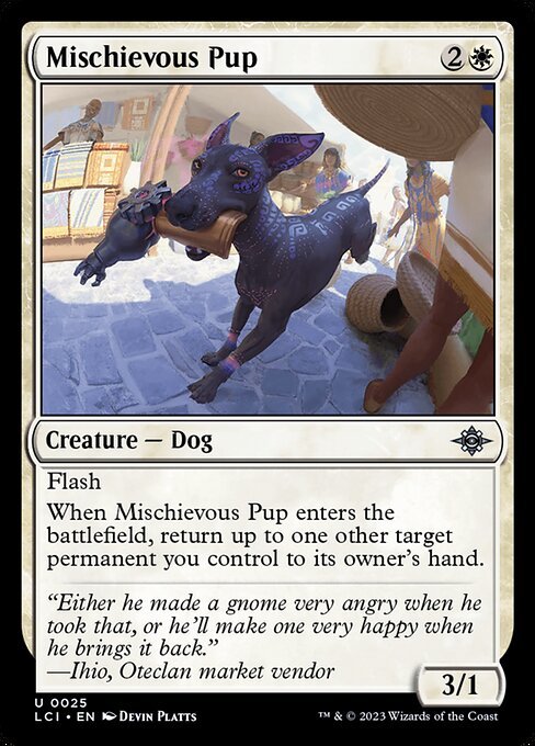 MTG ■白/英語版■ 《悪戯好きの子犬/Mischievous Pup》 イクサラン：失われし洞窟 LCI_画像1