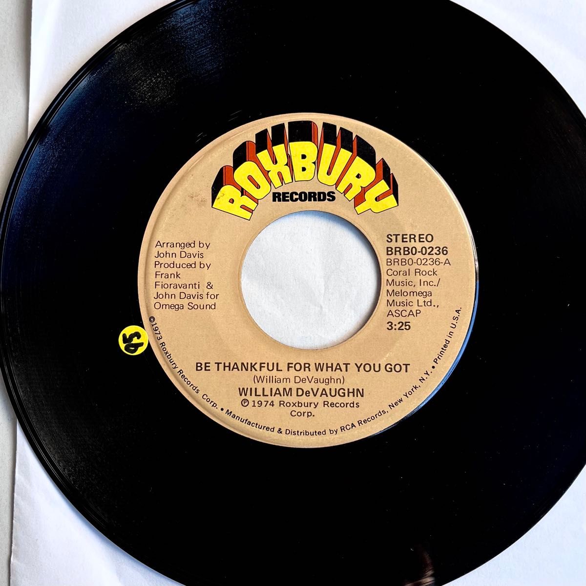 william devaughn/be thankful for what you got 7inch レコード soul