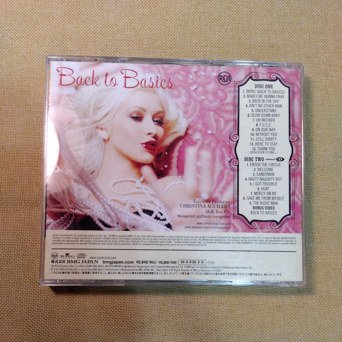 『Christina Aguilera/Back To Basics(2006)』(2CD,2006年発売,BVCP-28064/5,国内盤帯付き　クリスティーナ・アギレラ　_画像2