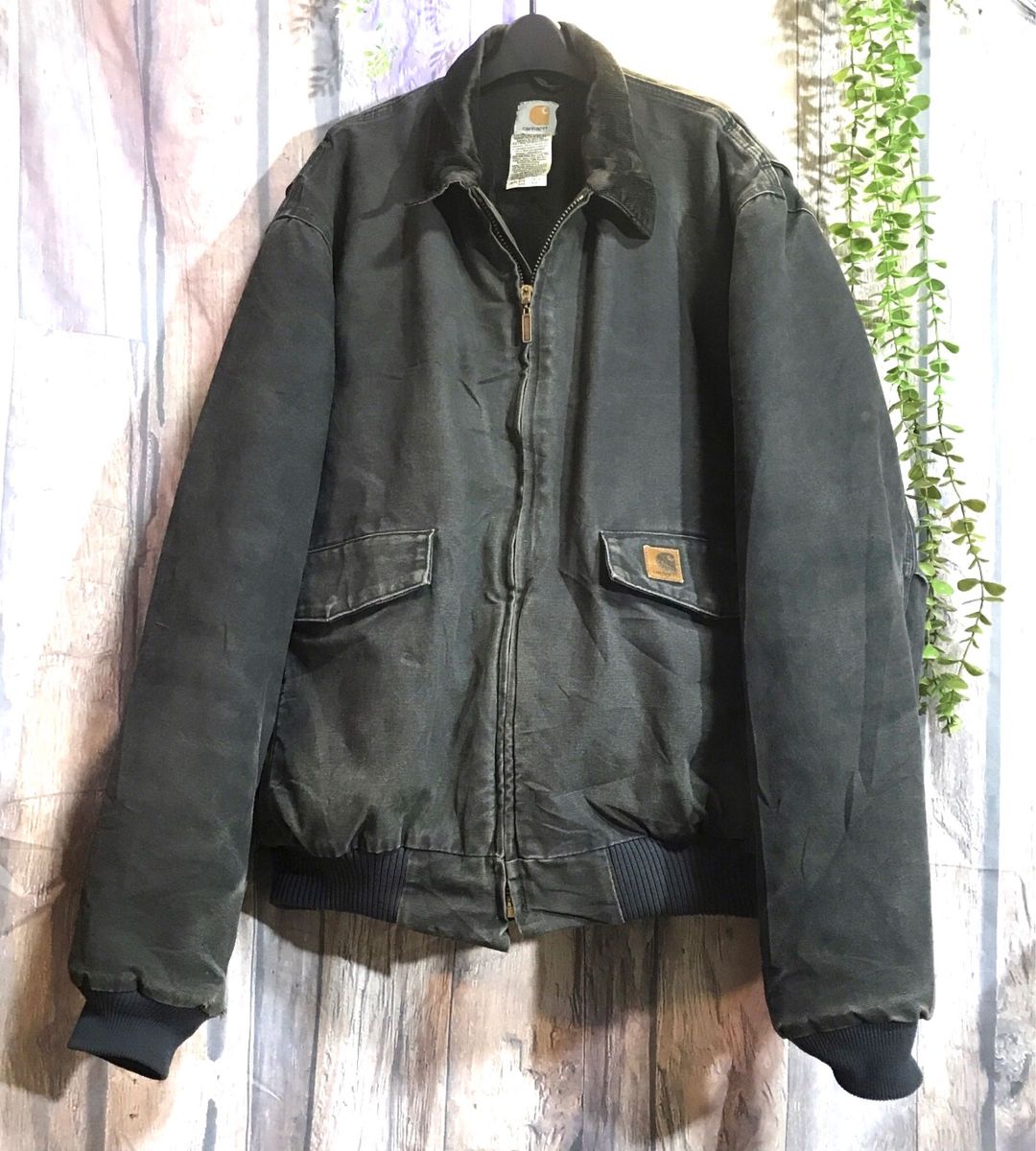 Carhartt カーハート　ダック　ジャケット　J165 革パッチ　2XL 古着　サンタフェ　デトロイト　ゆるダボ