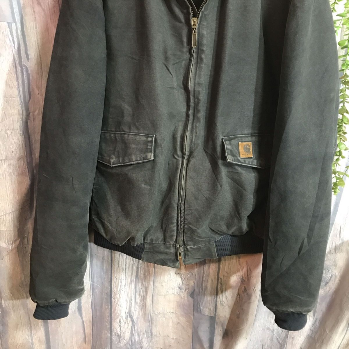 Carhartt カーハート　ダック　ジャケット　J165 革パッチ　2XL 古着　サンタフェ　デトロイト　ゆるダボ