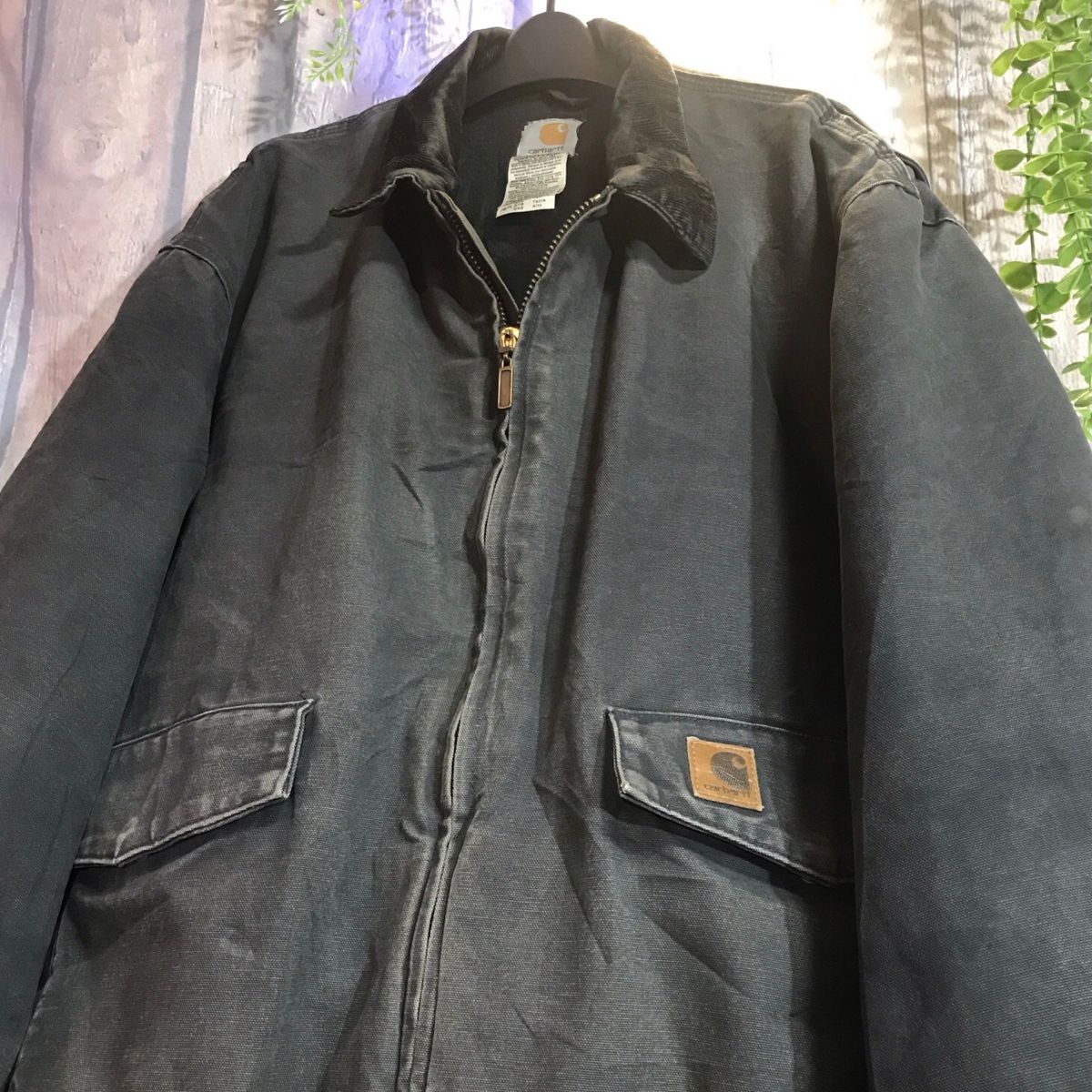 Carhartt カーハート　ダック　ジャケット　J165 革パッチ　2XL 古着　サンタフェ　デトロイト　ゆるダボ