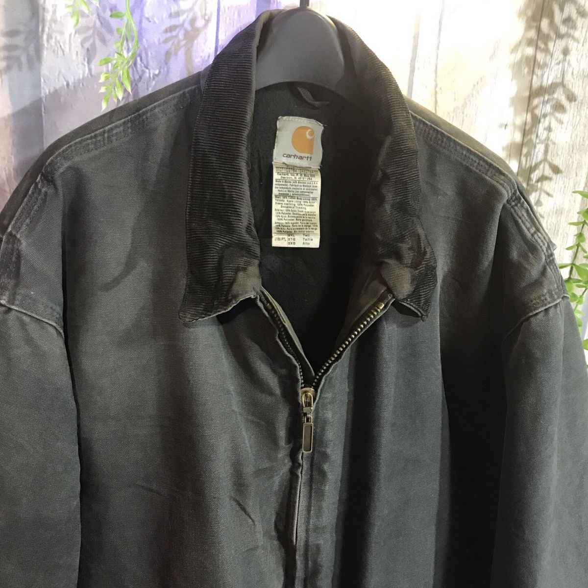 Carhartt カーハート　ダック　ジャケット　J165 革パッチ　2XL 古着　サンタフェ　デトロイト　ゆるダボ