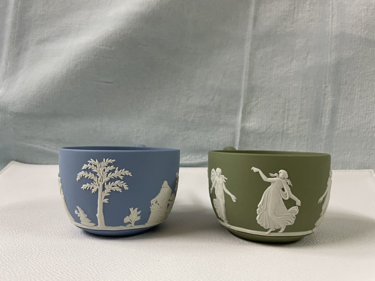 ウェッジウッド　WEDGWOOD　カップ&ソーサー　ジャスパー　ダンシングアワー　セージグリーン。_画像2