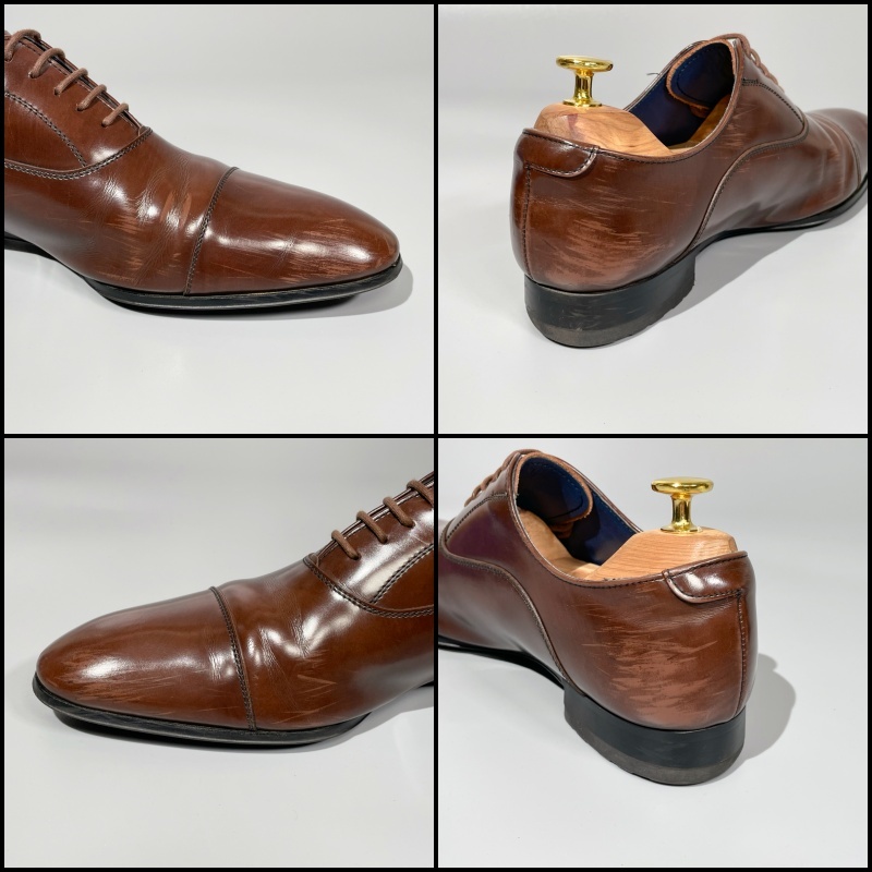 即決 REGAL リーガル ストレートチップ 内羽根式 ブラウン 茶色 メンズ 本革 レザー 革靴 24cm ビジネスシューズ フォーマル 紳士靴 E1856_画像8