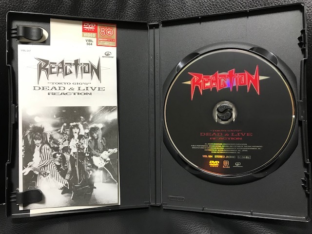 当時物 2004年 ビクター REACTION DVD REACTION DEAD ＆ LIVE TOKYO GIG'S DVD 背表紙 冊子付き 1987年DVD化 レトロ 希少_画像4