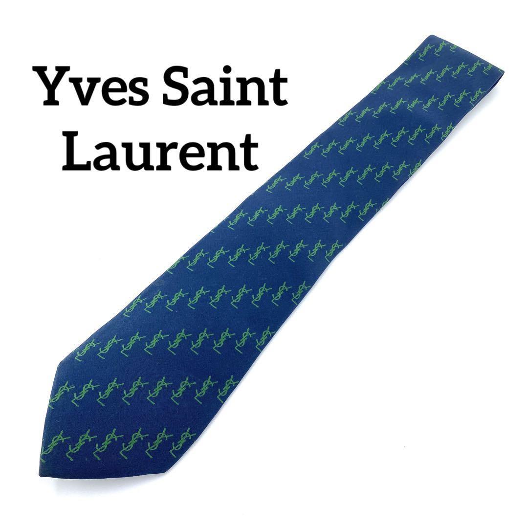『Yves Saint Laurent』イヴサンローラン 総柄ロゴネクタイ_画像1