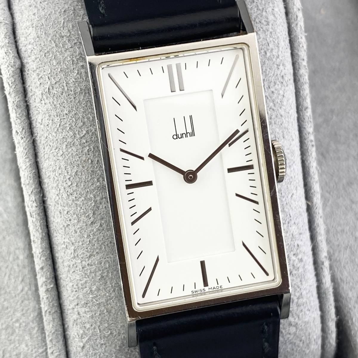 【1円〜】Dunhill ダンヒル 腕時計 メンズ ウェイファー 8036 ホワイト文字盤 スクエア 可動品_画像4