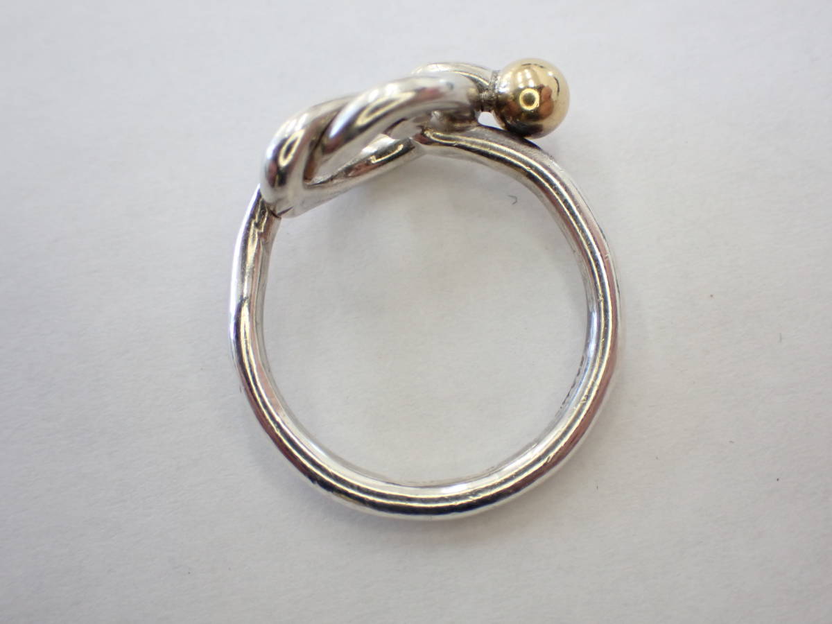 TIFFANY&Co. ティファニー 925 750 ラブノット リング 指輪 約9.5号 aの画像7